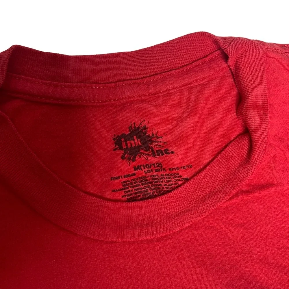 Boys Red Baseball Pitches Tee Shirt m